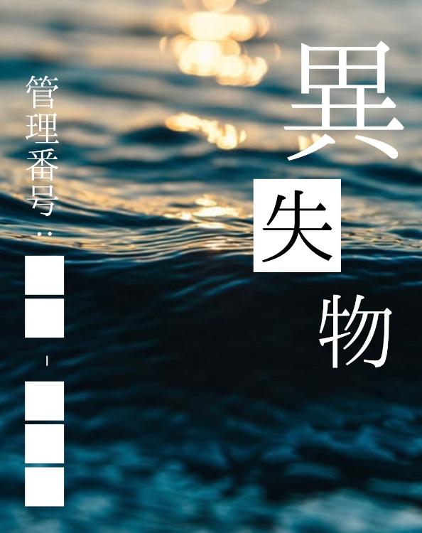 異失物管理番号：⬛︎⬛︎-⬛︎⬛︎⬛︎